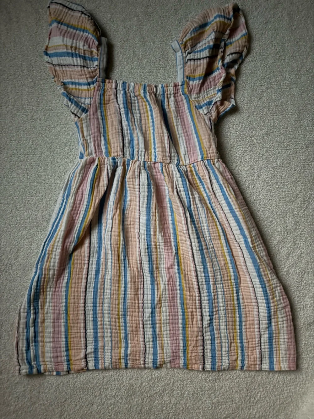 Roxy Girls Striped Cotton Sundress in Pink, Blue, Yellow